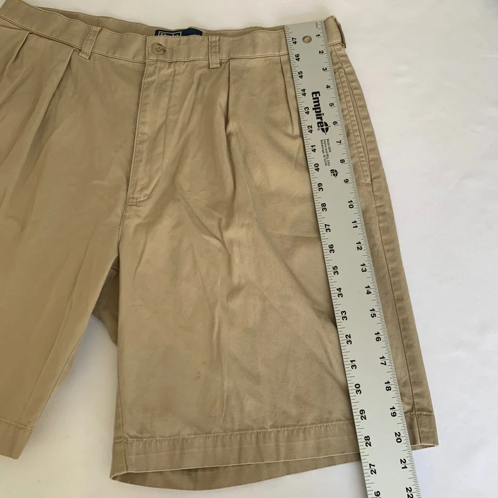 Polo Ralph Lauren Tyler Short Men‎ 36 Tan Khaki Pleated Chino Old Money Ivy